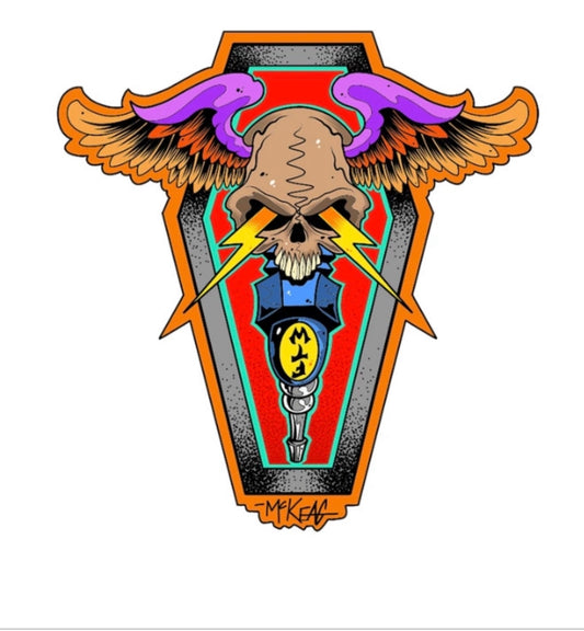 Winged Coffin Sticker