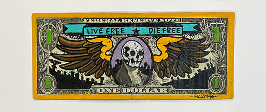 Original Live Free or Die Free Graffiti Bill