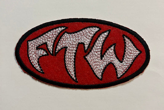 Red Oval FTW stitched patch...